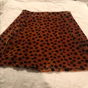 Madewell velvet leopard print skirt